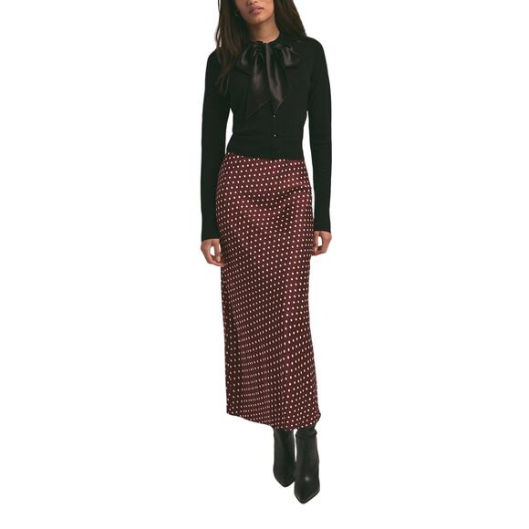 Favorite Daughter 'The Favorite' Burgundy Polyester Skirt Size M - Picture 1 of 5